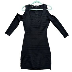 Bebe EUC Black Banded Cocktail Dress Sz L